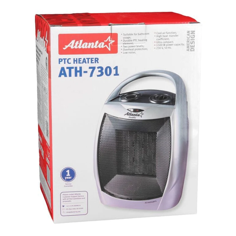 Тепловентилятор ATLANTA ATH-7301(Керамический элемент, защита от перегрева, термостат, 3 режима
