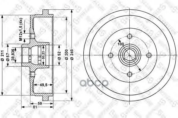 6025-4709-Sx_барабан Тормозной! Vw Golf 1.4-1.9tdi 91-97 Stellox 60254709sx Stellox арт. 60254709SX