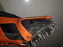 Crampones de escalada de 18 dientes para exteriores, zapatos antideslizantes de acero al manganeso para caminar, pesca en hielo y nieve, para invierno