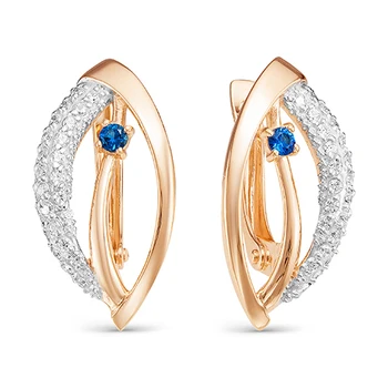 

10-07528 mink gold 585 sterling silver earrings
