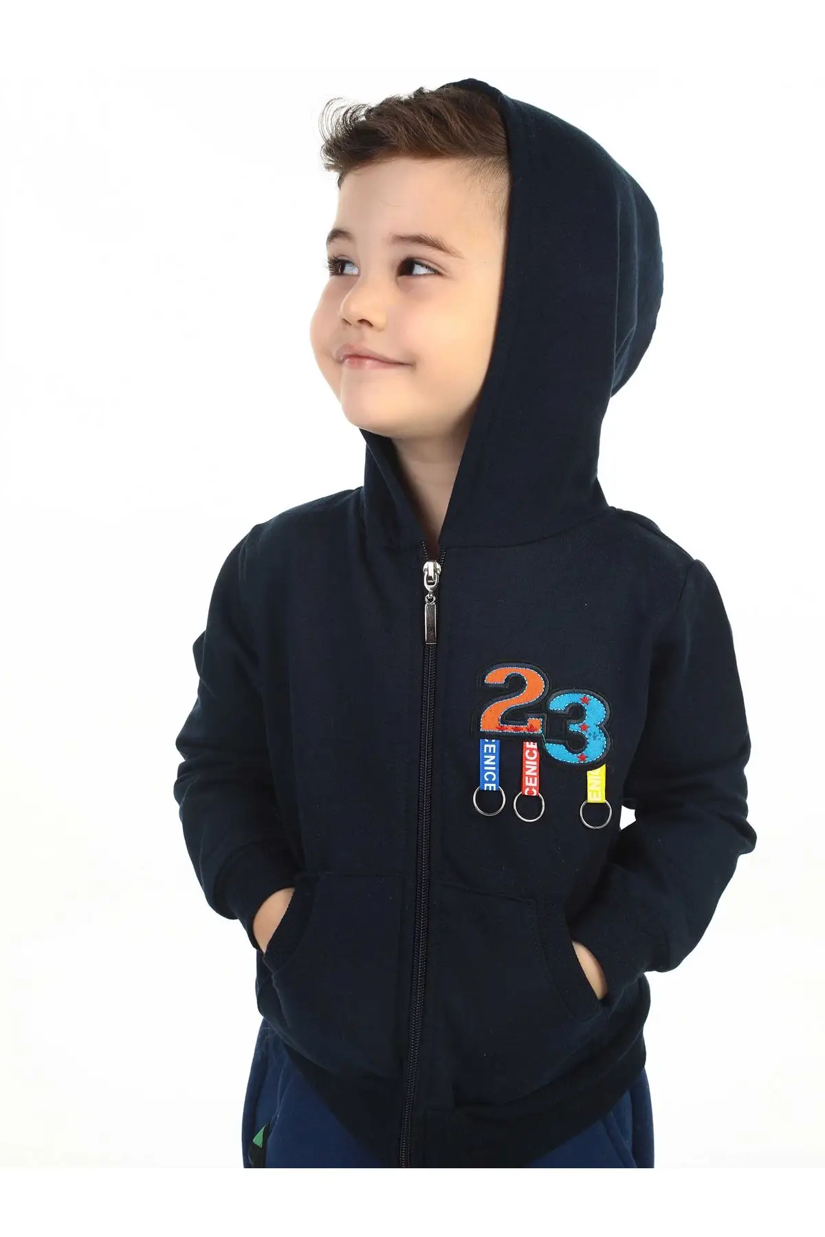 Темно синяя сезонная Детская куртка для мальчиков|Свитера| |