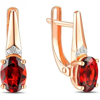 

Lucas gold earrings with garnet and diamonds in red gold