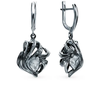 

Silver earrings with cubic zirconia SUNLIGHT test 925