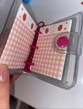 MINKYS-Mini cuaderno Kawaii de bolsillo, diario de hojas sueltas, libro de Agenda, regalo de cumpleaños, conjunto de papelería escolar coreana, 3 anillos