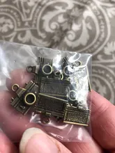 WYSIWYG 10pcs 15x14mm Color de plata antiguo bronce Cámara colgante encanto Cámara colgante colgantes encanto