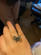 Foxanry-anillos de mariposa de Plata de Ley 925 para mujer, joyería fina Vintage Punk, accesorios para fiesta de cumpleaños, regalos