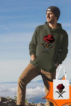 

Angemiel Wear Red Hat Rebel Green Men 'S Hooded Sweatshirt Bags Kombin