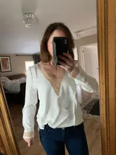 Chiffon Blouse Tops Embroidery Shirt Women V-Neck Blusas Long-Sleeve Mujer White E226