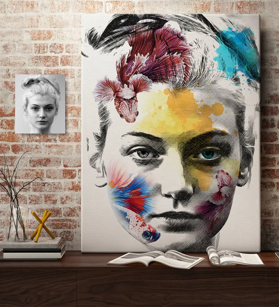 

Personalized Women 'S Illustration Design Canvas Print (50x70 cm.) 4