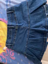 Minifalda vaquera plisada para mujer, pantalones vaqueros cortos de cintura alta, con volantes, estilo coreano, Harajuku Punk Y2K