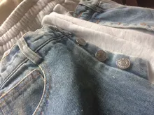 Loose Trousers Fit-Pants High-Waist Women Fashion Denim EAM Spliced Knitting Tide Autumn