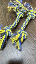 Cuerda de hueso trenzado para mascotas, tamaño de 1x S, doble nudo, masticable, juguetes suministros para mascotas, limpieza de dientes, Color aleatorio