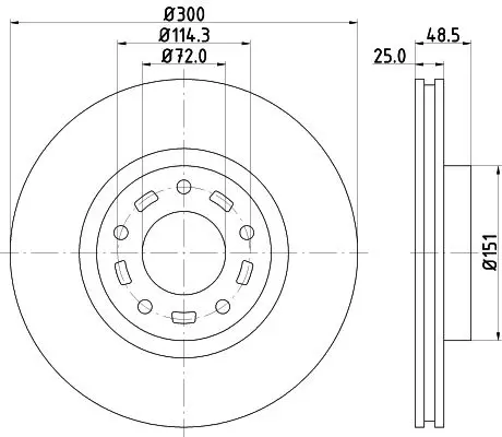 Диск тормозной MAZDA 3 2.0 03-/MAZDA 5 R16/17/18 05- передний ве