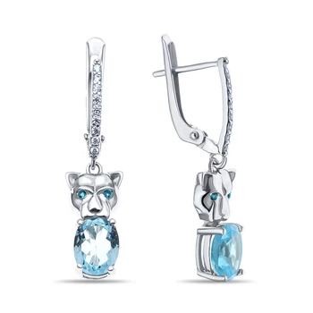

Silver earrings with Topaz and cubic zirconia