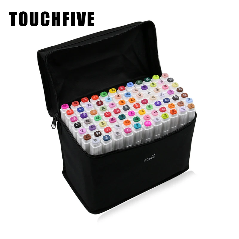 

TOUCHFIVE Art Marker Pens 30 40 60 80 168 Colors Pen Alcohol-Based Paint Marker Sketch Draw Manga Design Markers Art Supplies