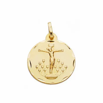 

Medal 18k gold Christ from the Lagoon 16mm. Wrought carved [AA2551]