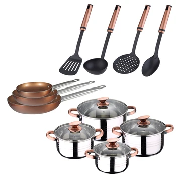 

Cookware stainless steel, 3 set sauce pans in aluminum (20, 24,28 cm) and kitchen supplies SAN ignacio