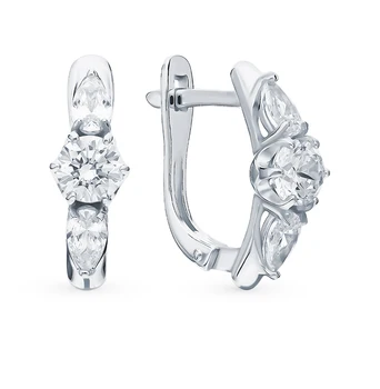 

Silver earrings with cubic zirconia sunlight sample 925