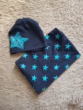 2 unids/set conjunto de gorro y bufanda para bebé estrella de los niños impreso sombrero caliente niño niña Otoño Invierno sombrero bebé gorro de Niño Accesorios de bebé