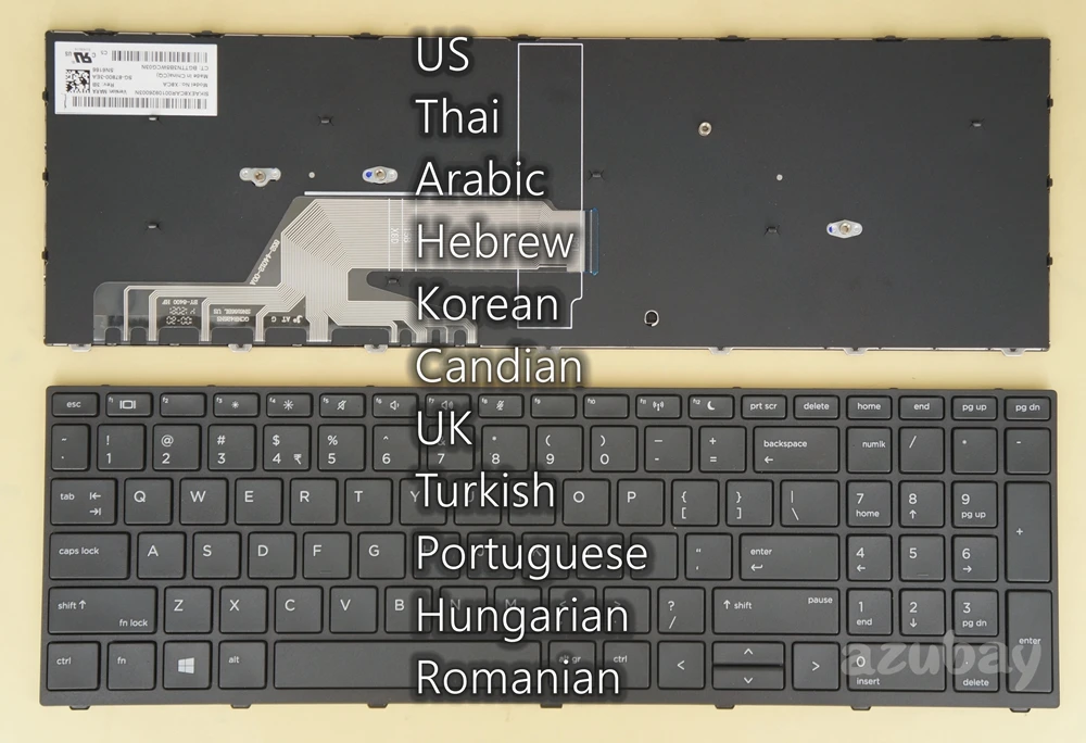 

US Thai AR HB KR Candian UK TR Portuguese Hungarian RO Keyboard For HP L01028 -141 -031 -DB1 -211 -131 -281 -001 -171 -AD1 -BB1