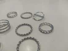 KISSWIFE-Juego de 8 anillos de color dorado para mujer, diseño redondo simple, hecho a mano, anillo geométrico, regalos de joyería para mujer