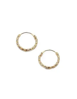 

Baby earrings or Gold Girl Plain Hoop reliado galloneado