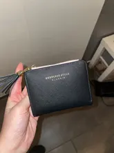 Cartera pequeña de piel con borlas para mujer, billetera corta de piel con cremallera, 2020