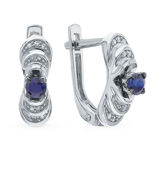 

Gold earrings with sapphires and diamonds sunlight sample 585