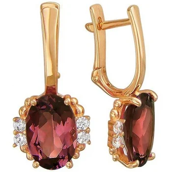 

Esthete earrings with spinel and cubic zirconia in red gold