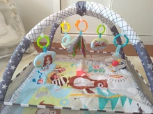 Manta de juego para gatear para bebés, estera multifunción para gatear con valla, juguetes de iluminación, 0-18