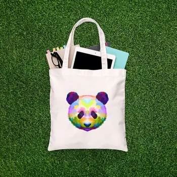 

Angemiel Bag Colorful Panda Portrait Shopping Beach Tote Bag