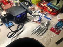 Estación de soldadura de pistola de aire caliente digital ESD, 800W, 2 en 1, 220v, para Estación de reparación SMD, actualización 8586