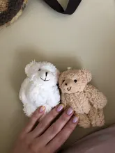 LLavero de conejo de peluche de oso de dibujos animados para bebé, pompón de juguete, bolso de niña, llavero de coche, anillo para teléfono móvil, joyería colgante, 1 unidad