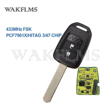 2 кнопки дистанционного ключа автомобиля 433 МГц для Honda с PCF7961X HITAG 3 47 чип