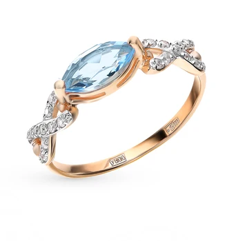 

Gold ring with Topaz and cubic zirconia sunlight sample 585
