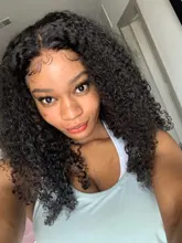 RESHINE-Peluca de pelo rizado de Mongolia, cabello humano con encaje frontal 13x4, 180%, 13x6, cierre de encaje rizado, prearrancado