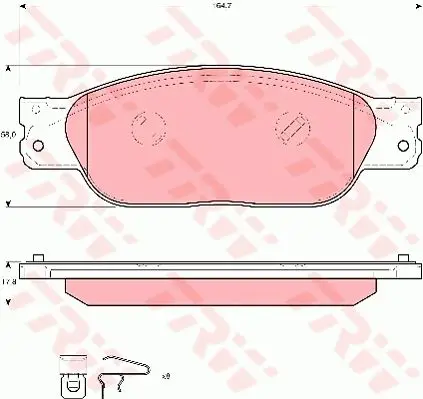 Колодки дисковые п.\ Jaguar S-Type/XJ 6/XJ 8 2.5-4.2i/2.7D 02 TRW GDB1510