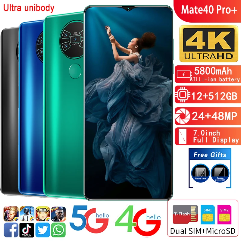 Mate40 Pro+ Full Display Smartphones 12GB+512GB