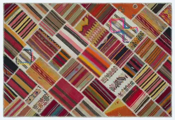 

Handmade Natural Vintage Patchwork Rug Area Rug 158x233 Cm-5'2''X7'8''