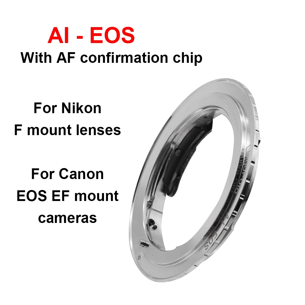

AI-EOS Mount Adapter Ring with focus confirmation chip for Nikon F mount Lens to Canon EOS EF mount camera 50D, 60D, 70D etc.