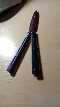 Cuchillo plegable de entrenamiento de acero 440C, herramienta de práctica de titanio, cuchillo de entrenamiento sin filo, accesorios