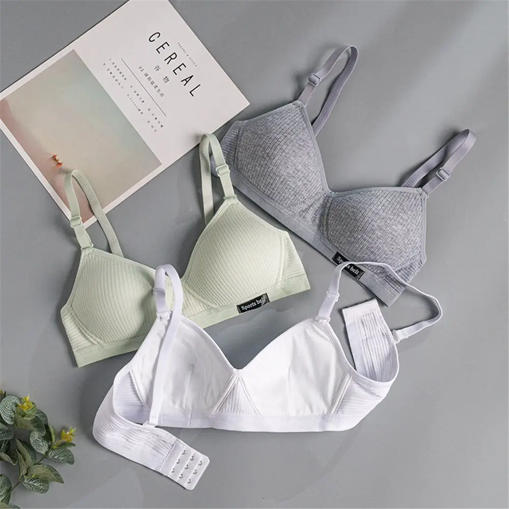 Ultra Thin Cotton Bras Summer Women Girls Wire Free Bra Hipster Comfortable Lingerie Sports Vest Sleep Bra Without Steel Ring