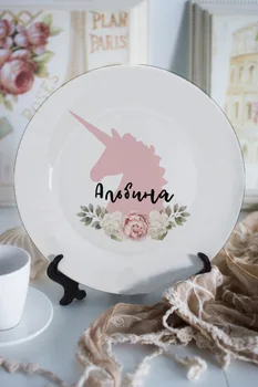 

Plate decorative name Albina "flower Unicorn"