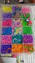 Kits de bandas de telar DIY, 10000 bandas de goma de telar, máquina de tejer a mano de arco iris, cinta de goma de Color artesanal