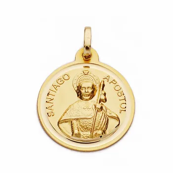 

Medal 18k gold Santiago Apostle 18mm. Smooth bezel [AA2705GR] -Customizable-RECORDING INCLUDED IN THE PRICE
