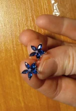 Pendientes de lujo para mujer, de zafiro azul Natural, Plata de Ley 925, aretes de boda para mujer, aretes de tuerca de flor cuadrados Vintage