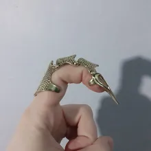 Docona-Anillos Midi Punk para mujer, armadura de Calavera, oro gótico, anillo ajustable de aleación, joyería de fiesta