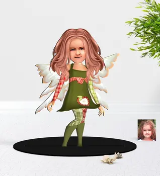 

Personalized Girls Kids Fairy Caricature OF 3D Wood Biblo-1 Quality Cost Effective Gift Design Decoration Wall Picture vicinity