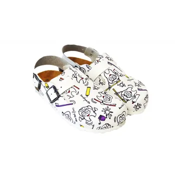 

Calzame, TOOTHBRUSH, Plakton, easy care zueco with funny print, comfortable, ideal for working, dentists, Gift