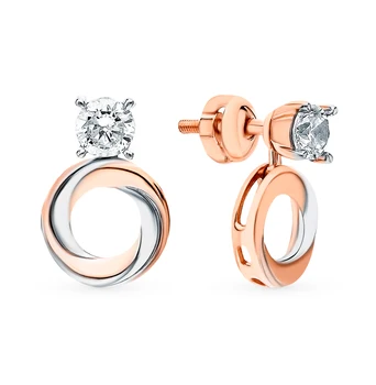 

Silver earrings with cubic zirconia sunlight sample 925